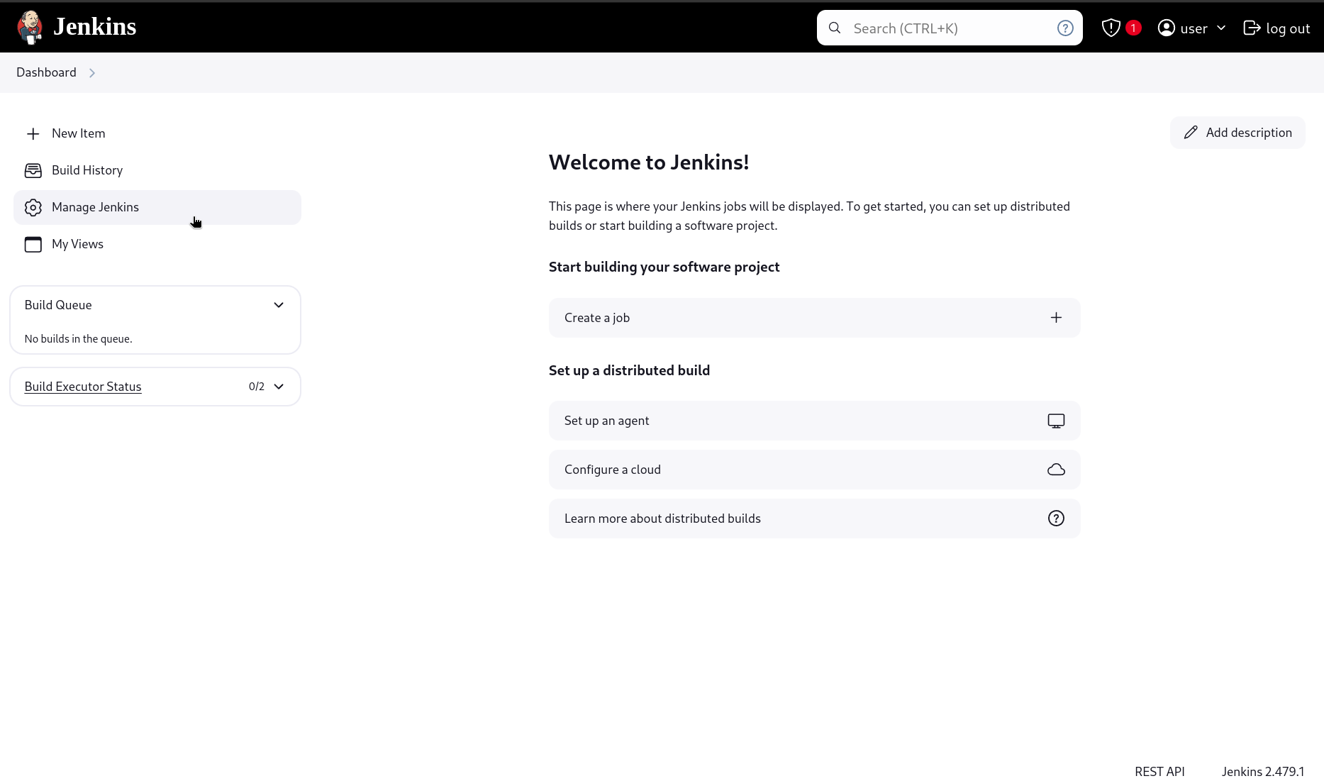 Navigate to Jenkins management